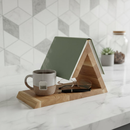 Wooden Triangle Book Holder