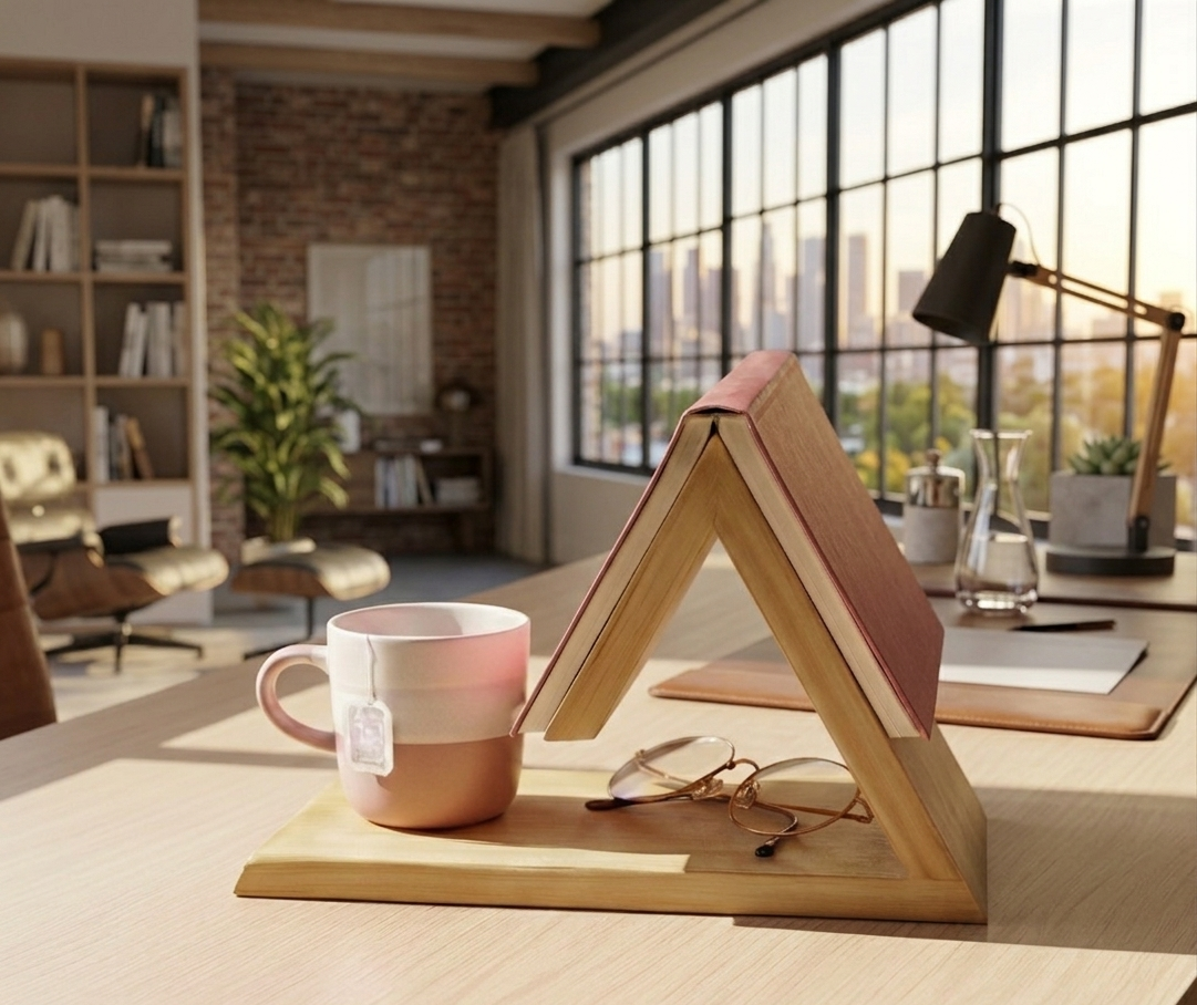 Wooden Triangle Book Holder | Premium Wooden Book Stand