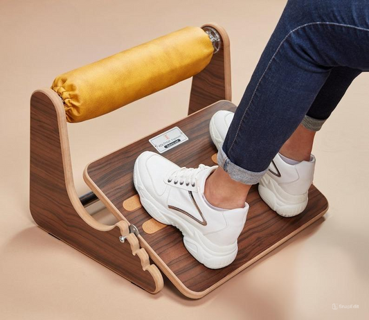 Ergonomic footrest for office chair with wooden design
