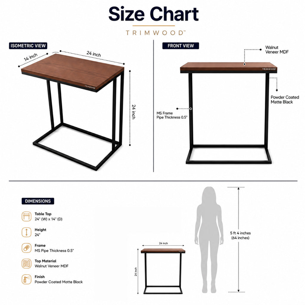 Modern Wooden Table with Metal Frame