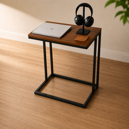 Modern Wooden Table with Metal Frame