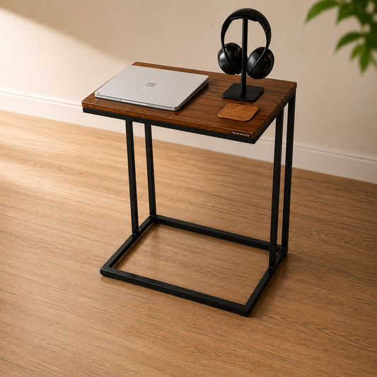 Modern Wooden Table with Metal Frame