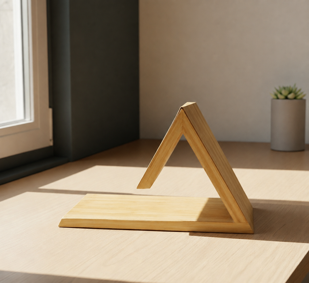 Wooden Triangle Book Holder | Premium Wooden Book Stand