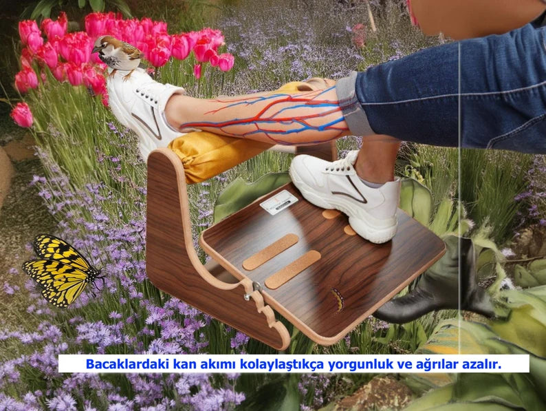 Office desk footrest to reduce back pain during long sitting